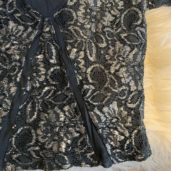 Urban Outfitter Mesh Silver Sparkly Crop Top - Picture 4 of 11